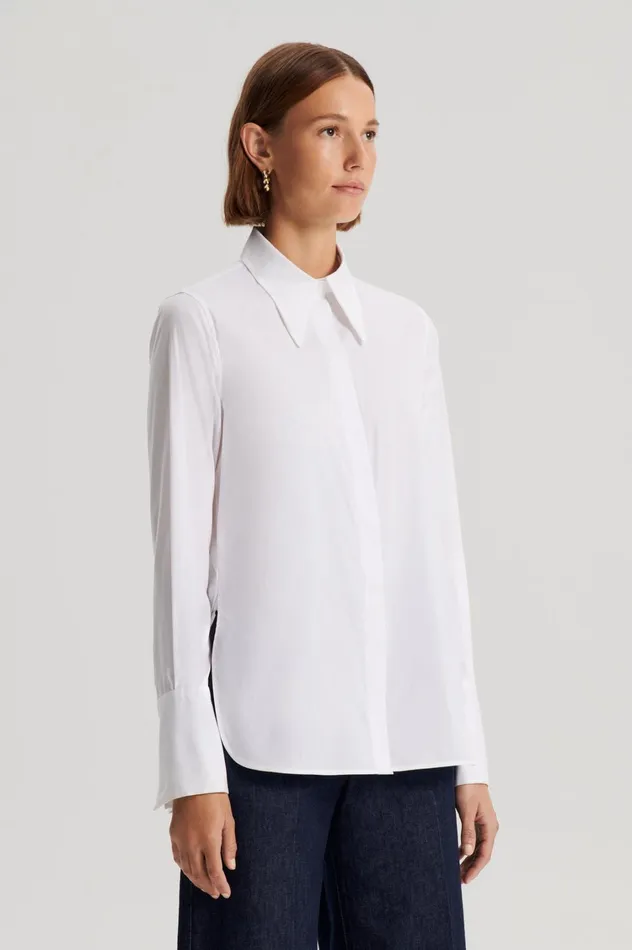 Shirts Women Scanlan Theodore COTTON SHIRT White Shirts Women Scanlan Theodore COTTON SHIRT White