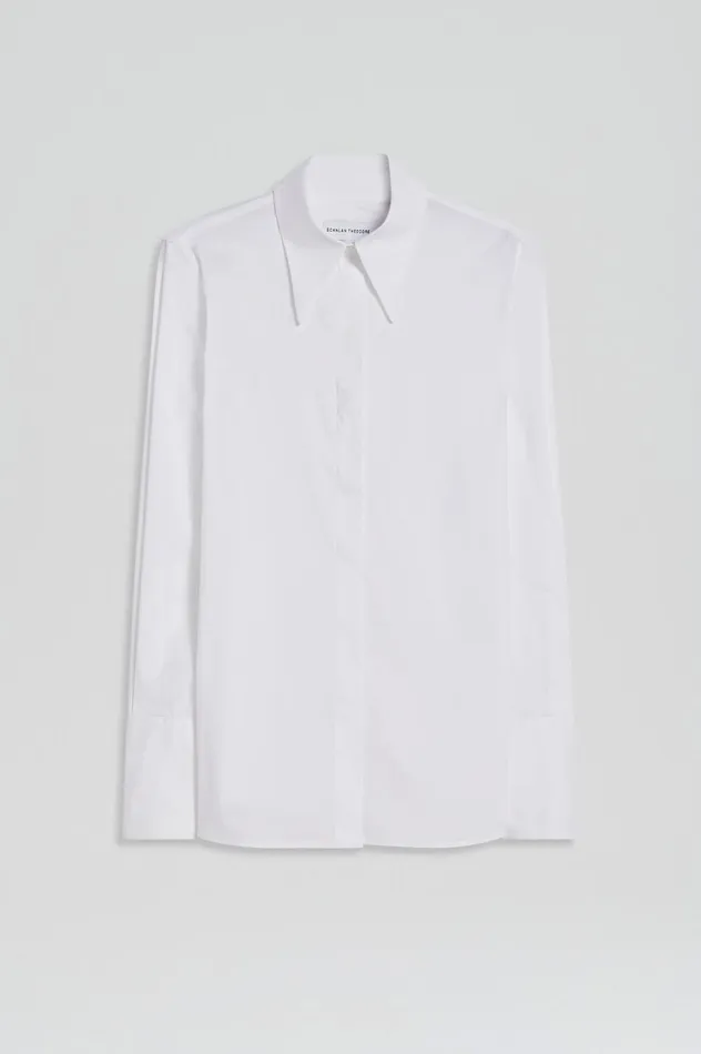 Shirts Women Scanlan Theodore COTTON SHIRT White Shirts Women Scanlan Theodore COTTON SHIRT White
