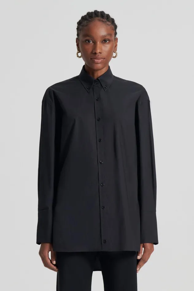 Shirts Women Scanlan Theodore PARACHUTE COTTON SHIRT Black Shirts Women Scanlan Theodore PARACHUTE COTTON SHIRT Black