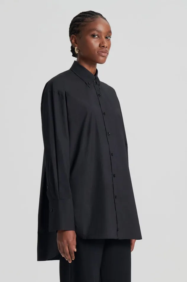 Shirts Women Scanlan Theodore PARACHUTE COTTON SHIRT Black Shirts Women Scanlan Theodore PARACHUTE COTTON SHIRT Black