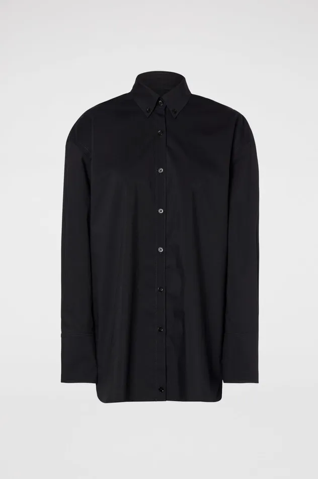 Shirts Women Scanlan Theodore PARACHUTE COTTON SHIRT Black Shirts Women Scanlan Theodore PARACHUTE COTTON SHIRT Black