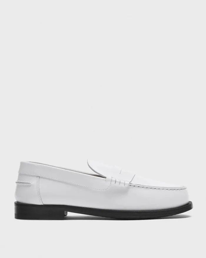 Shoes Women Theory City Loafer In Leather White
