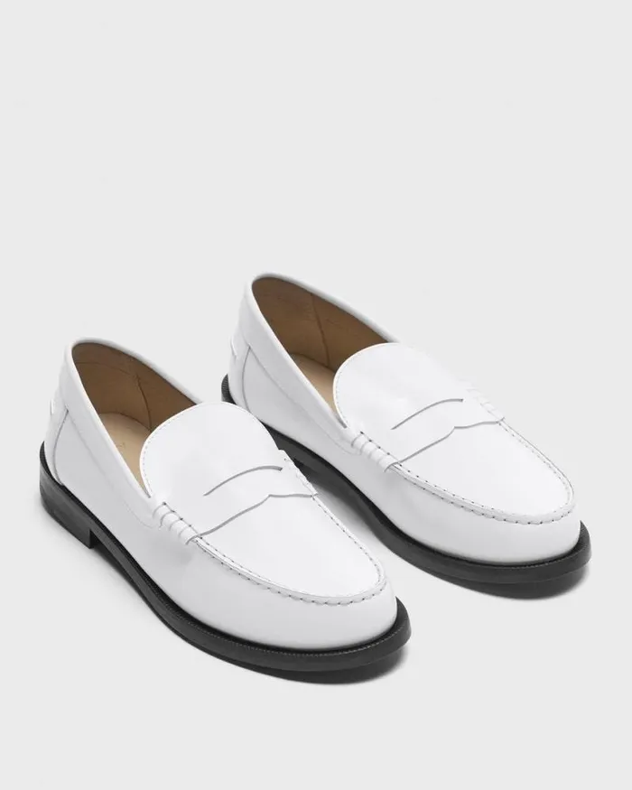 Shoes Women Theory City Loafer In Leather White