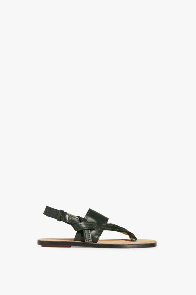 Shoes Women Victoria Beckham Eve Flat Sandal In Bottle Green