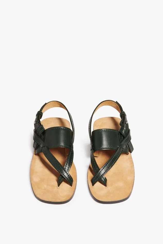 Shoes Women Victoria Beckham Eve Flat Sandal In Bottle Green