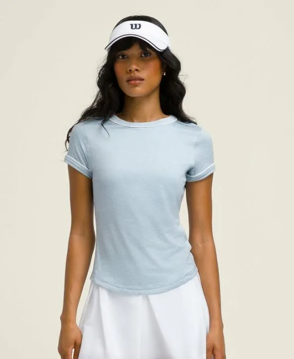 Short Sleeve Shirts Women Wilson All Day Tee Blue Fog