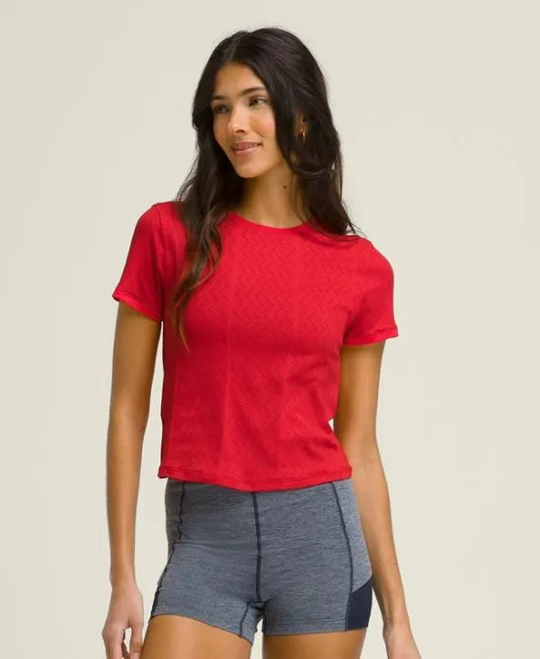 Short Sleeve Shirts Women Wilson Center Court Slim Tee Wilson Red