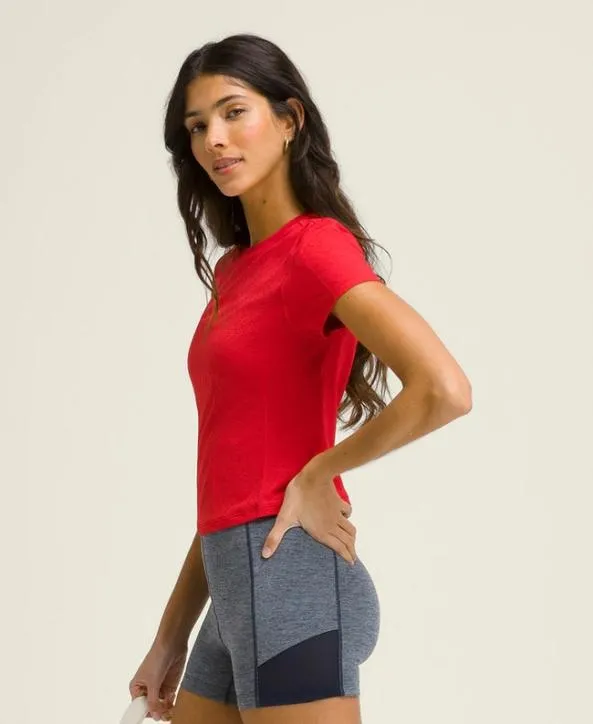 Short Sleeve Shirts Women Wilson Center Court Slim Tee Wilson Red