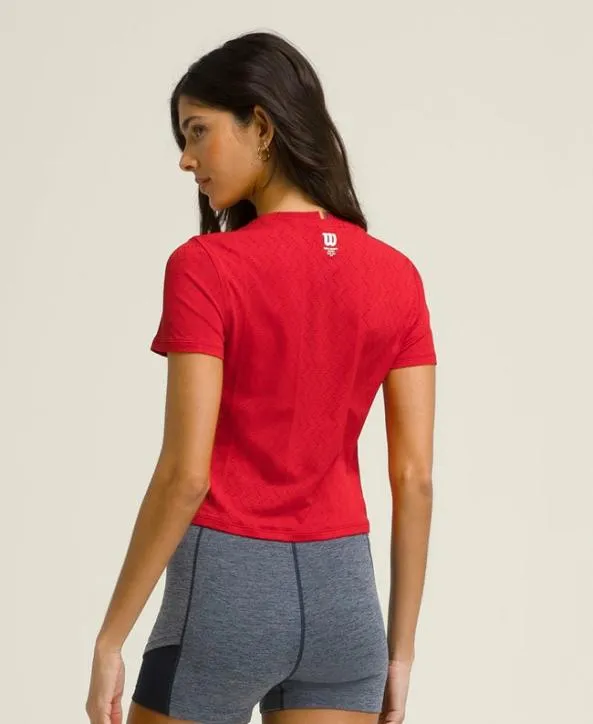 Short Sleeve Shirts Women Wilson Center Court Slim Tee Wilson Red