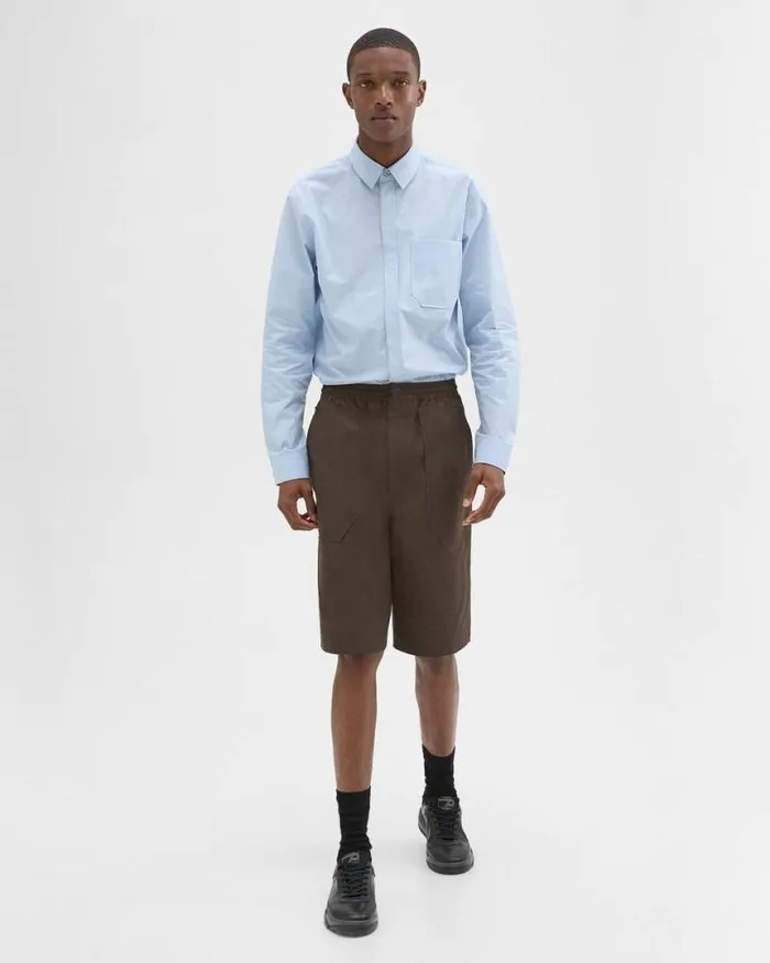 Shorts Men Theory CottonBlend PullOn Short Deep Tundra