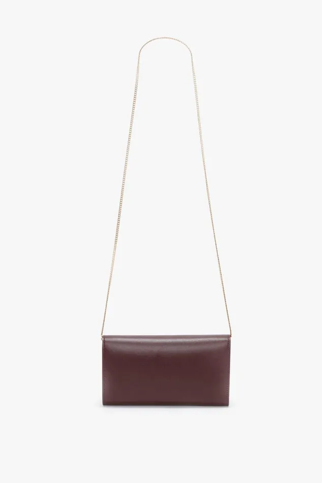 Shoulder Bags Women Victoria Beckham Wallet On Chain In Burgundy Leather