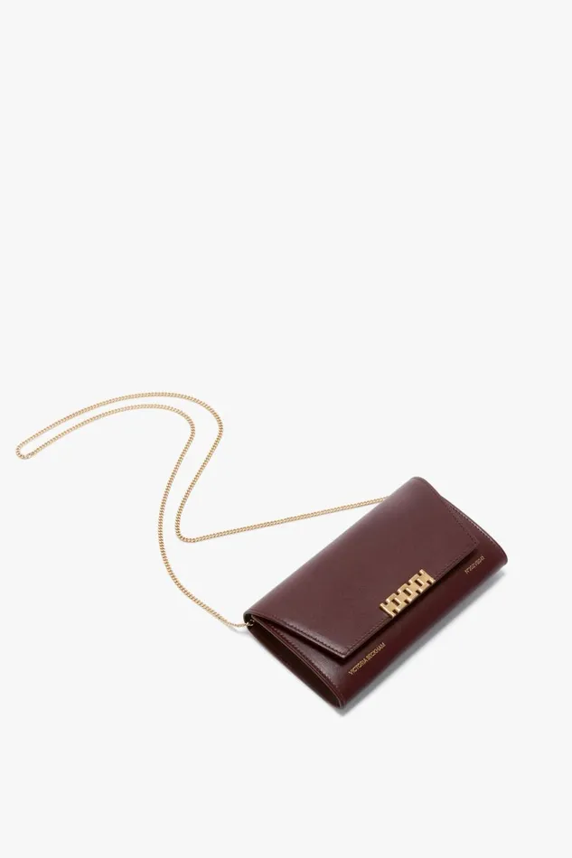 Shoulder Bags Women Victoria Beckham Wallet On Chain In Burgundy Leather