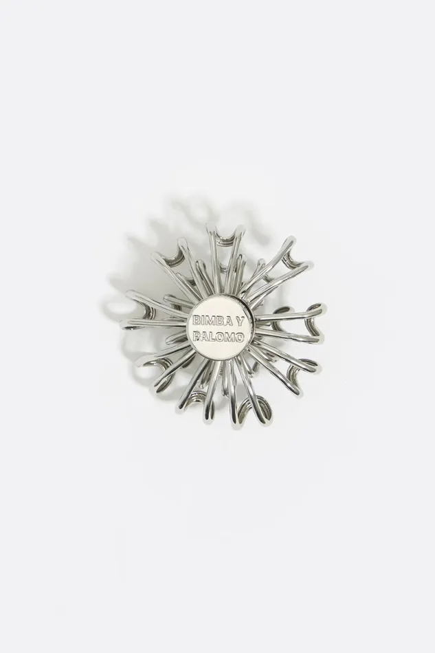 Silver Metal Chrysanthemum Charm Antique Silver Women Bimba Y Lola Bag Charms Silver Metal Chrysanthemum Charm Antique Silver Women Bimba Y Lola Bag Charms
