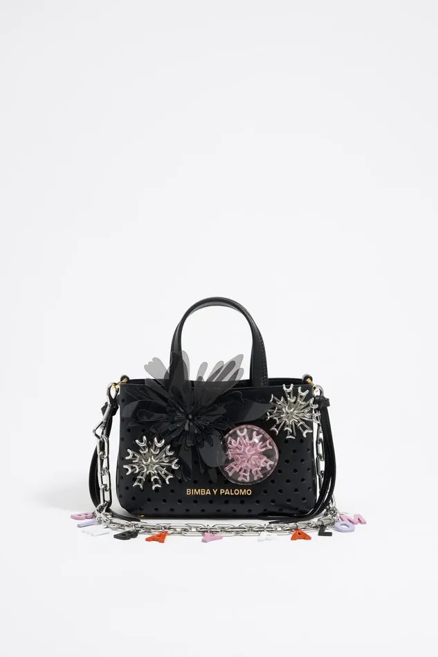 Silver Metal Chrysanthemum Charm Antique Silver Women Bimba Y Lola Bag Charms Silver Metal Chrysanthemum Charm Antique Silver Women Bimba Y Lola Bag Charms