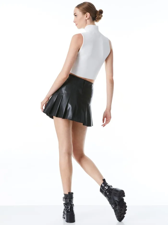 Skirts Women Alice Olivia Carter Vegan Mini Skirt Black
