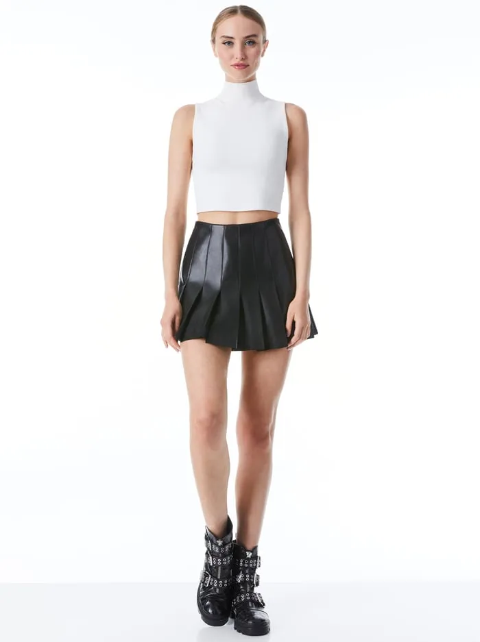 Skirts Women Alice Olivia Carter Vegan Mini Skirt Black