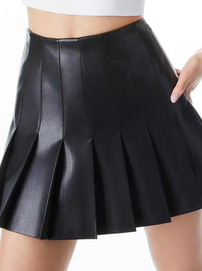 Skirts Women Alice Olivia Carter Vegan Mini Skirt Black