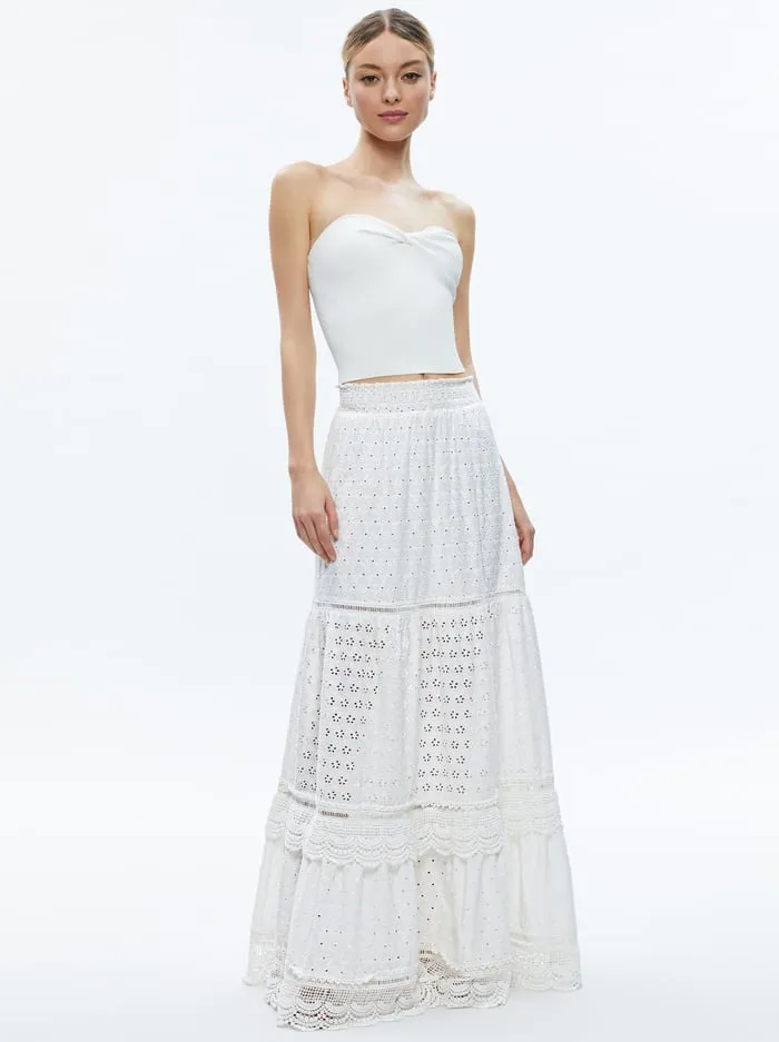 Skirts Women Alice Olivia Reise Panelled Maxi Skirt Off White