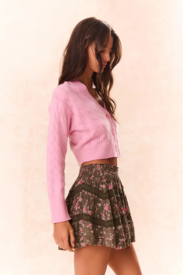 Skirts Women LoveShackFancy Lorianne Floral Mini Skirt Bancha Green