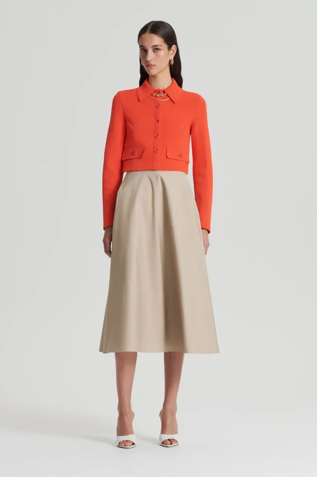 Skirts Women Scanlan Theodore COTTON PLEAT FRONT SKIRT Trench