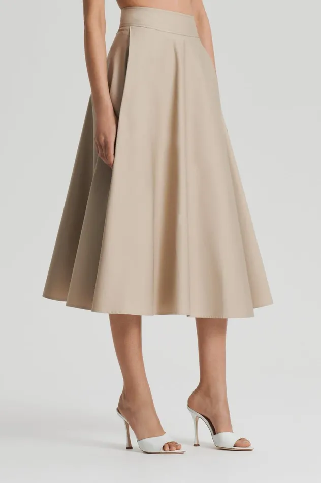 Skirts Women Scanlan Theodore COTTON PLEAT FRONT SKIRT Trench