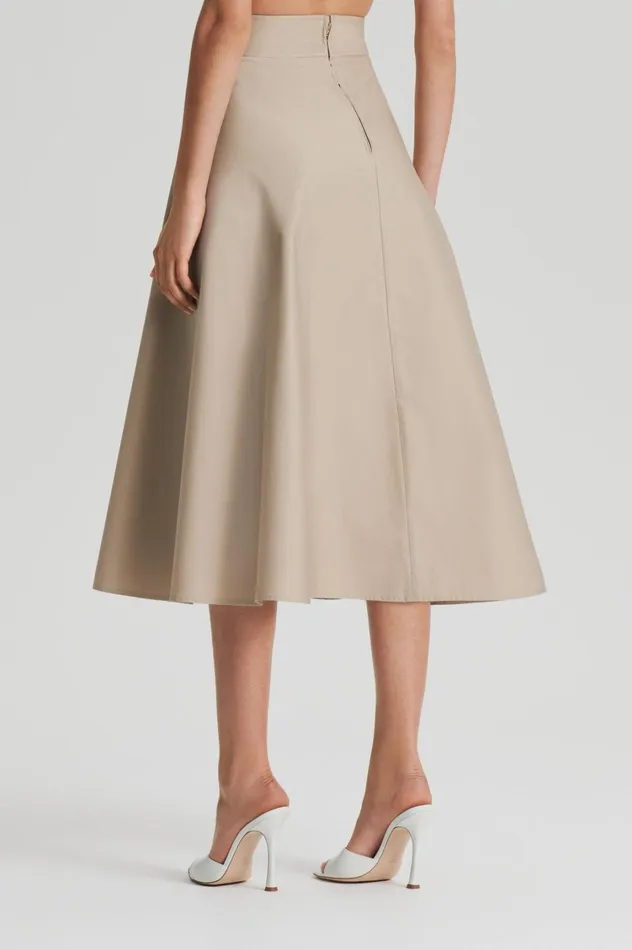 Skirts Women Scanlan Theodore COTTON PLEAT FRONT SKIRT Trench