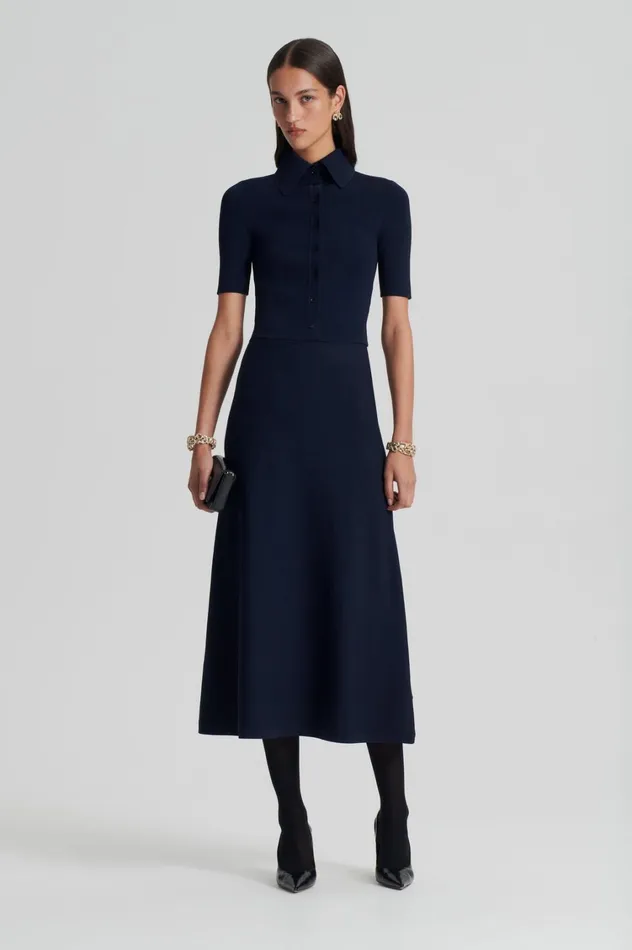 Skirts Women Scanlan Theodore CREPE KNIT SOFT SKIRT Navy