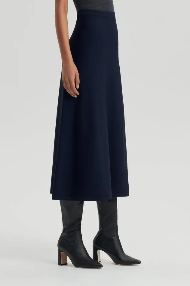 Skirts Women Scanlan Theodore CREPE KNIT SOFT SKIRT Navy Skirts Women Scanlan Theodore CREPE KNIT SOFT SKIRT Navy