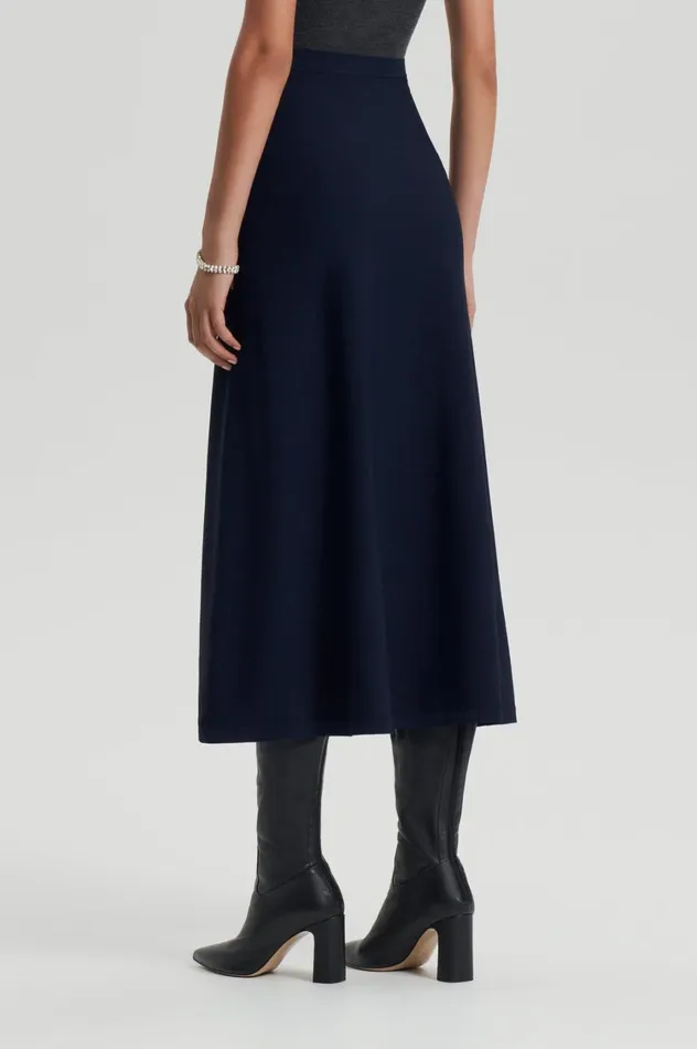 Skirts Women Scanlan Theodore CREPE KNIT SOFT SKIRT Navy Skirts Women Scanlan Theodore CREPE KNIT SOFT SKIRT Navy