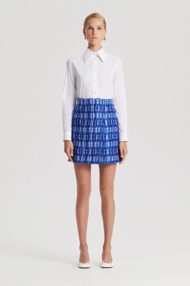 Skirts Women Scanlan Theodore TINSEL WRAP SKIRT Cobalt