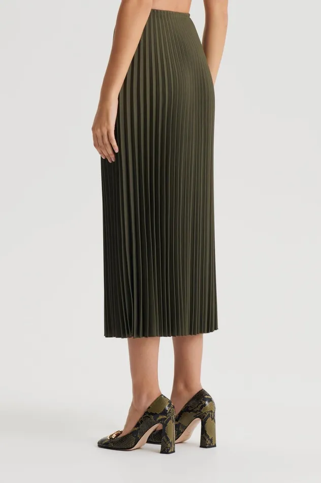 Skirts Women Scanlan Theodore TWILL PLEAT SKIRT Jungle Skirts Women Scanlan Theodore TWILL PLEAT SKIRT Jungle