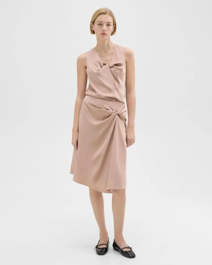 Skirts Women Theory Twisted Midi Skirt Sakura