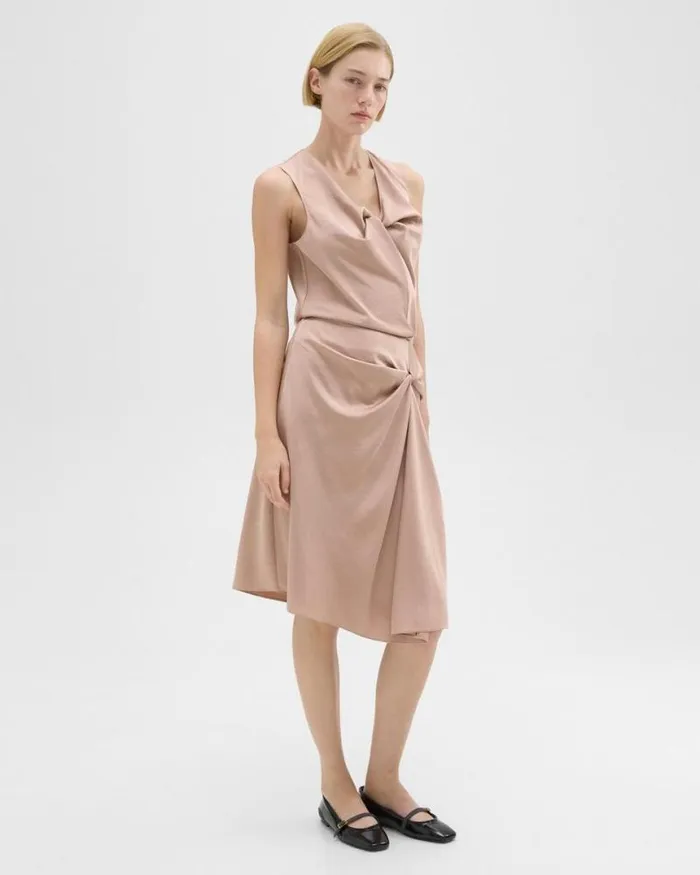 Skirts Women Theory Twisted Midi Skirt Sakura