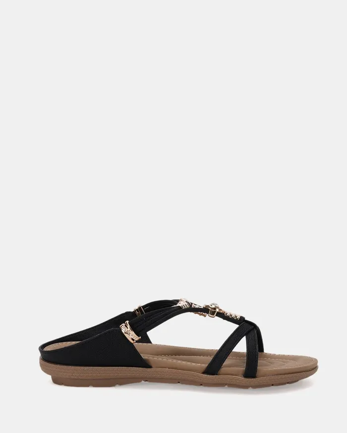 Slides ELGREEN BLACK Sandals 8211 NOVO Shoes Women