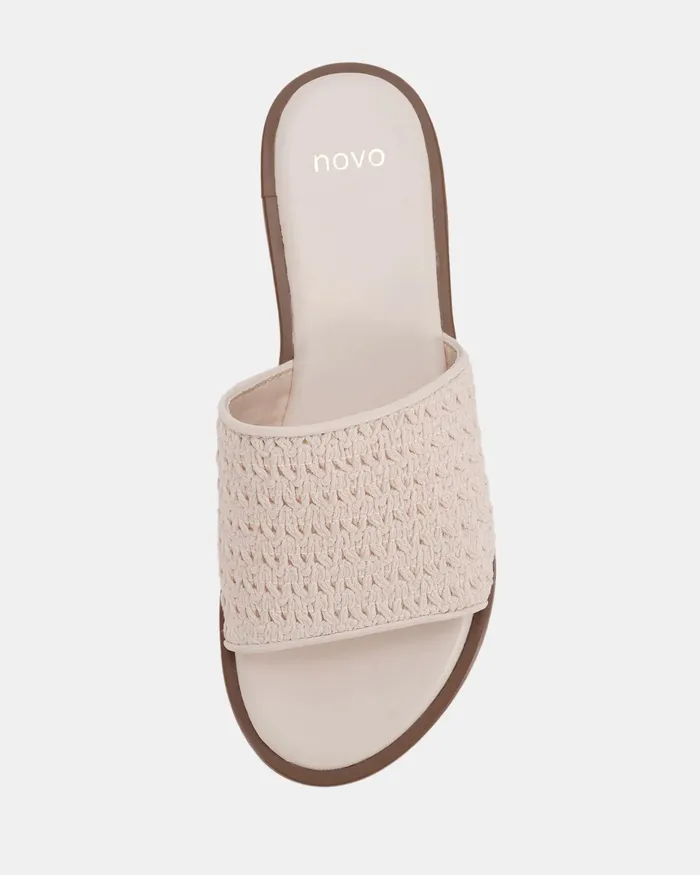 Slides Women RUNE NATURAL RAFFIA Sandals NOVO Shoes