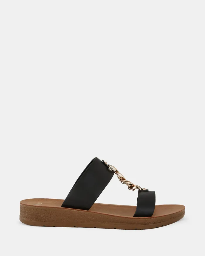 Slides Women SERA BLACK Flatform NOVO Shoes