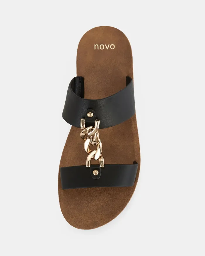 Slides Women SERA BLACK Flatform NOVO Shoes