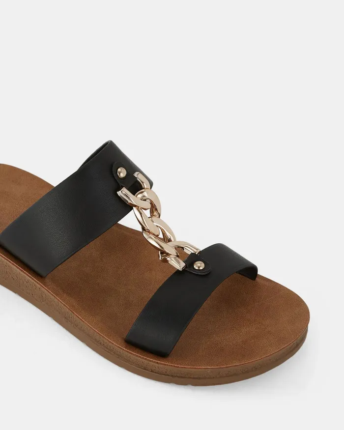 Slides Women SERA BLACK Flatform NOVO Shoes
