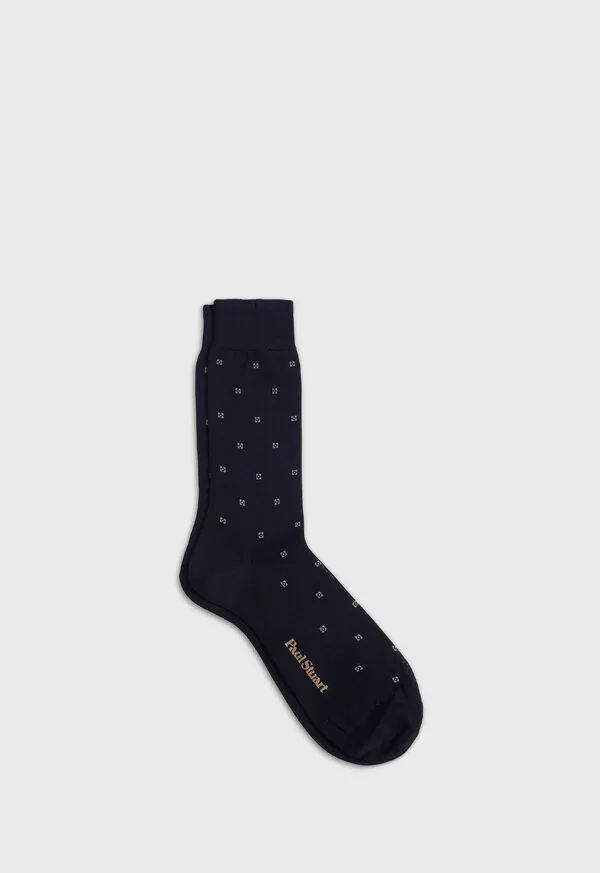 Socks Cotton Deco Motif Sock Black Paulstuart Mens