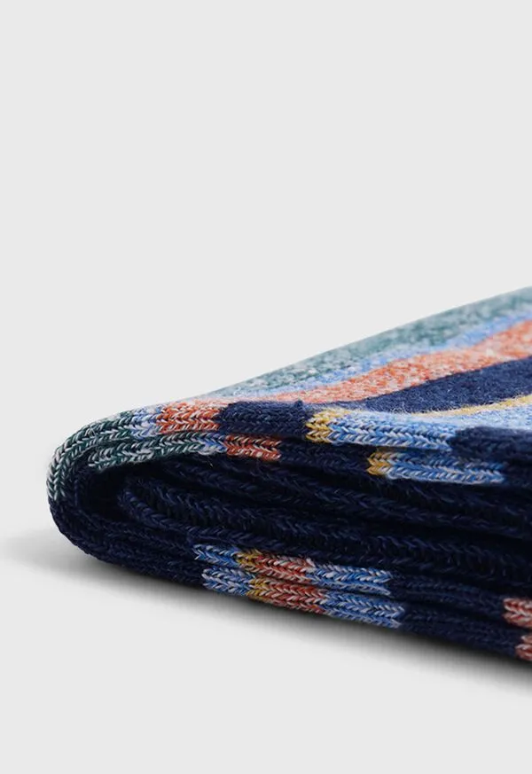 Socks Mens Paulstuart Linen Mlange Striped Sock Navy Socks Mens Paulstuart Linen Mlange Striped Sock Navy