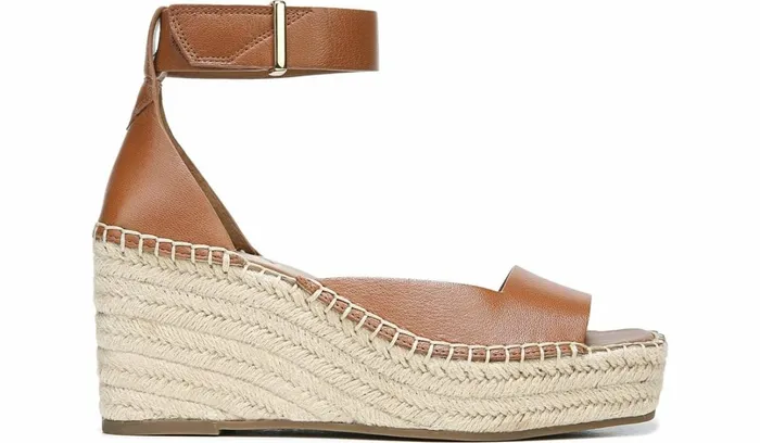 Spadrilles Women Franco Sarto Franco Camera Espadrille Wedge Sandal Cognac Leather