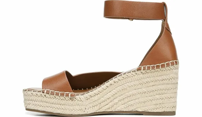 Spadrilles Women Franco Sarto Franco Camera Espadrille Wedge Sandal Cognac Leather