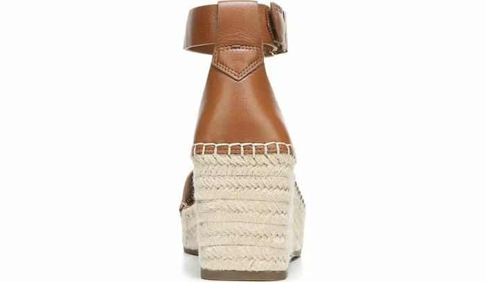 Spadrilles Women Franco Sarto Franco Camera Espadrille Wedge Sandal Cognac Leather