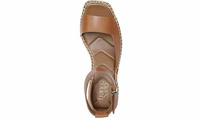 Spadrilles Women Franco Sarto Franco Camera Espadrille Wedge Sandal Cognac Leather