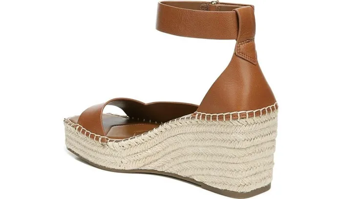 Spadrilles Women Franco Sarto Franco Camera Espadrille Wedge Sandal Cognac Leather