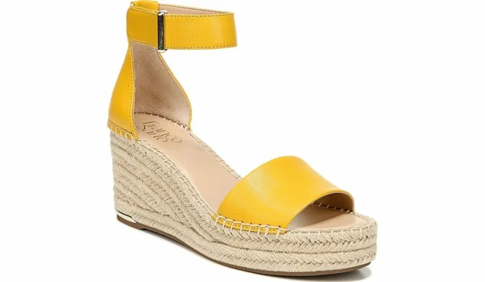 Spadrilles Women Franco Sarto Franco Clemens Espadrille Wedge Sandal Summer Yellow Leather Spadrilles Women Franco Sarto Franco Clemens Espadrille Wedge Sandal Summer Yellow Leather