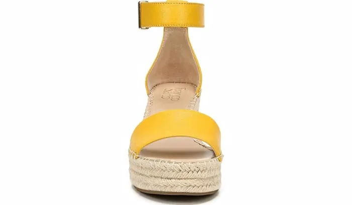 Spadrilles Women Franco Sarto Franco Clemens Espadrille Wedge Sandal Summer Yellow Leather