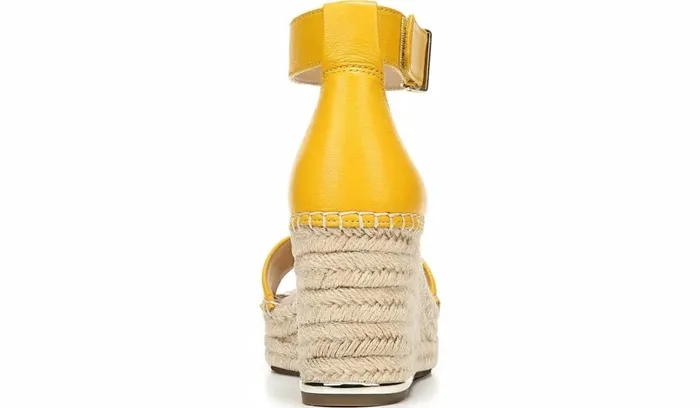 Spadrilles Women Franco Sarto Franco Clemens Espadrille Wedge Sandal Summer Yellow Leather
