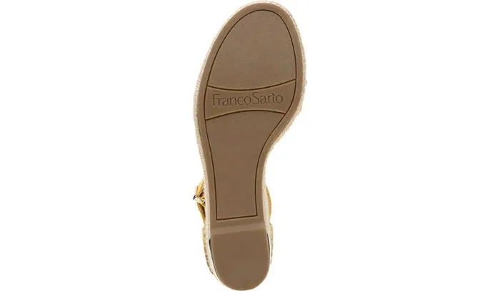 Spadrilles Women Franco Sarto Franco Clemens Espadrille Wedge Sandal Summer Yellow Leather