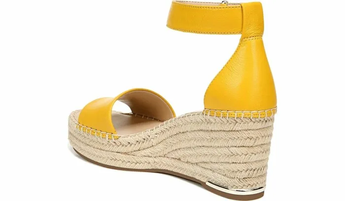 Spadrilles Women Franco Sarto Franco Clemens Espadrille Wedge Sandal Summer Yellow Leather